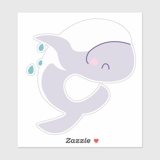 Niedliche Springwal-Grafik Aufkleber (Blatt)