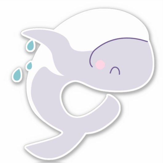 Niedliche Springwal-Grafik Aufkleber (Vorderseite)