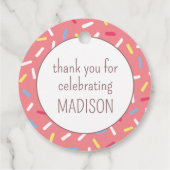 Niedliche Sprinklen Donut Personalisiert Geschenkanhänger (Rückseite)