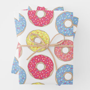 Niedliche Sprinklen Donuts Geschenkpapier Set