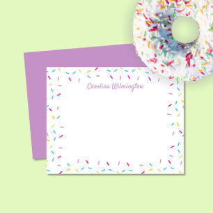 Niedliche Sprinklerfarben Girly Stationery Note Ca Mitteilungskarte