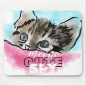 "NIEDLICHE SPY" | Funny Niedlich Kitten Pink Blue Mousepad (Vorne)