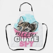 "NIEDLICHE SPY" | Funny Niedlich Kitten Pink Blue Schürze (Vorderseite)