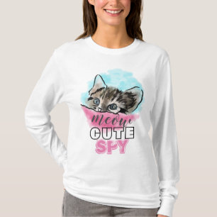"NIEDLICHE SPY"   Funny Niedlich Kitten Pink Blue T-Shirt