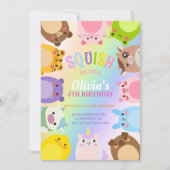 Niedliche Squishmallow Geburtstagseinladung Einladung (Vorderseite)