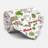 Niedliche St Patrick Symbols Illustration Doodle S Krawatte (Gerollt)