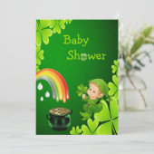 Niedliche St Patrick Tagesbaby-Dusche Einladung (Stehend Vorderseite)