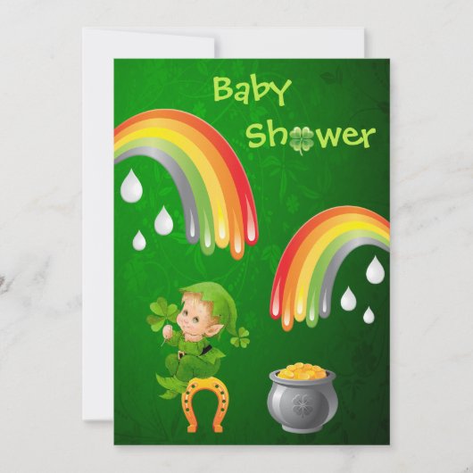 Niedliche St Patrick Tagesbaby-Dusche Einladung (Vorderseite)