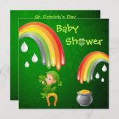 Niedliche St. Patrick's Day Babydusche Einladung (Vorne/Hinten)
