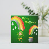 Niedliche St. Patrick's Day Babydusche Einladung (Stehend Vorderseite)
