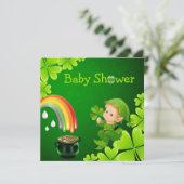 Niedliche St. Patrick's Day Babydusche Einladung (Stehend Vorderseite)