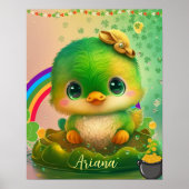 Niedliche St Patrick's Day Bird Personalisierte Ku Poster (Vorne)