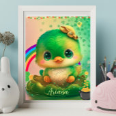Niedliche St Patrick's Day Bird Personalisierte Ku Poster