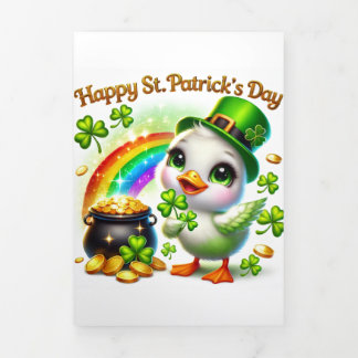 Niedliche St Patrick's Day Card mit festlicher Ent Dreifach Gefaltete Urlaubskarte