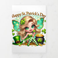 Niedliche St Patrick's Day Card mit festlicher Fee