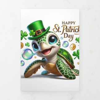 Niedliche St Patrick's Day Card mit festlicher Mee Dreifach Gefaltete Urlaubskarte