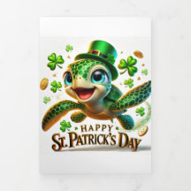 Niedliche St Patrick's Day Card mit Sea Turtle