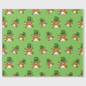 Niedliche St Patrick's Day Cat mit Kleeblättern Ca Geschenkpapier (Flach)