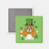 Niedliche St Patrick's Day Cat mit Kleeblättern Ca Magnet (Vorderseite/Rückseite)