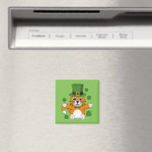 Niedliche St Patrick's Day Cat mit Kleeblättern Ca Magnet (In Situ (Geschirrspüler))