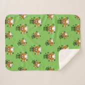 Niedliche St Patrick's Day Cat mit Kleeblättern Ca Sherpadecke (Vorderseite (Horizontal))