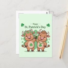 Niedliche St Patricks Day Cows Postkarte