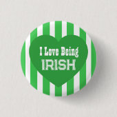 Niedliche St. Patrick's Day Green I Liebe ist iris Button (Vorderseite)