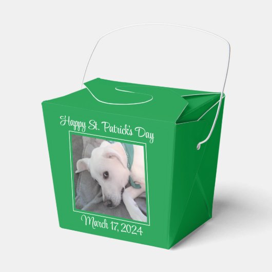 Niedliche St. Patrick's Day Green Lazy Dog Favor B Geschenkschachtel (Vorderseite)