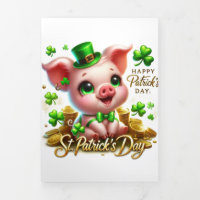 Niedliche St Patrick's Day Karte mit Schweinen