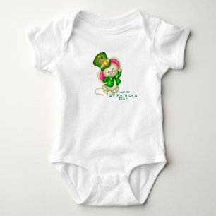 Niedliche St. Patrick's Day Mouse Baby Strampler