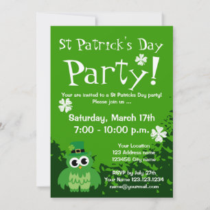 Niedliche St. Patricks Day Party Einladungen Anp