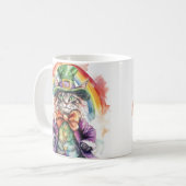 Niedliche St. Patrick's Day Tasse - Lucky Cat Lepr (Vorderseite Links)