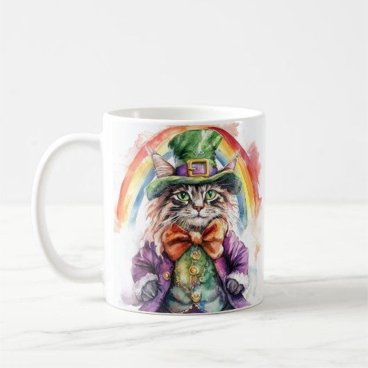 Niedliche St. Patrick's Day Tasse - Lucky Cat Lepr (Links)