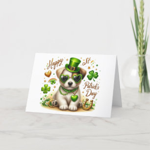 Niedliche St. Patrick's Day Welpencard Feiertagskarte