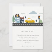 Niedliche Stadtautobahn jeden Geburtstag Dankeskarte (Vorderseite)