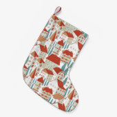 Niedliche Stadthäuser: Nahtlose Illustration Kleiner Weihnachtsstrumpf (Vorderansicht (hängend))