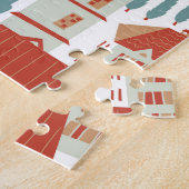 Niedliche Stadthäuser: Nahtlose Illustration Puzzle (Seite)