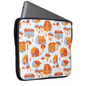 Niedliche Stadthäuser: Vintag Doodle Laptopschutzhülle (Vorne Rechts)