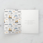 Niedliche städtische Baukrane Kinderdusche Dankeskarte (Innenseite)