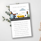 Niedliche städtische Fahrzeugbücher für Babydusche Begleitkarte