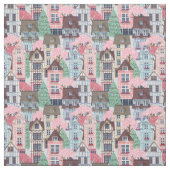 Niedliche Stadtstraßen Stoff (Muster)