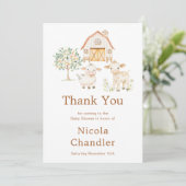 Niedliche Stalldusche Dankeskarte (Stehend Vorderseite)