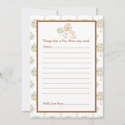 Niedliche Stalldusche Einladung (Vorderseite)