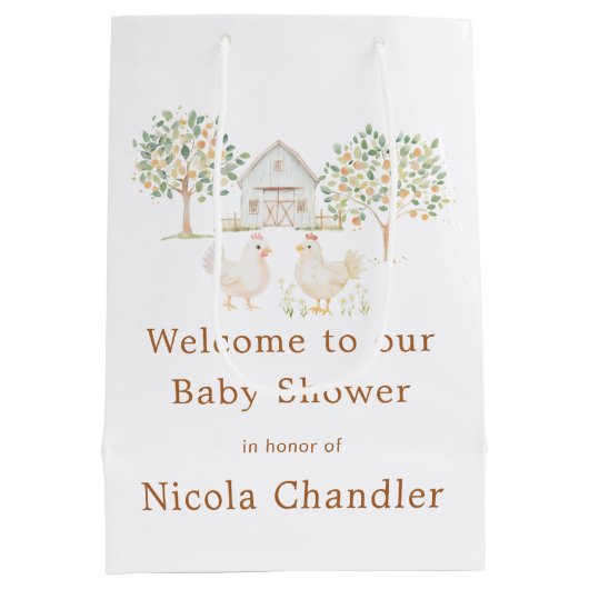 Niedliche Stalldusche Mittlere Geschenktüte (Rückseite)