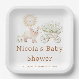 Niedliche Stalldusche Pappteller