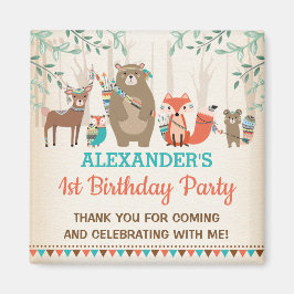 Niedliche Stämme von Woodland-Tieren Wilde ein Gas Magnet