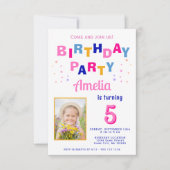 Niedliche Star Girl Foto Geburtstag Einladung (Vorderseite)