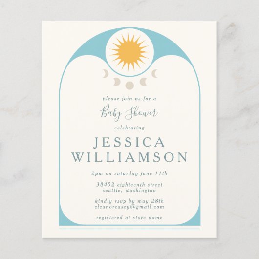 Niedliche Star Moon Blue Babydusche (Vorderseite)