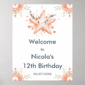 Niedliche Starfish Geburtstagsparty Poster (Vorne)