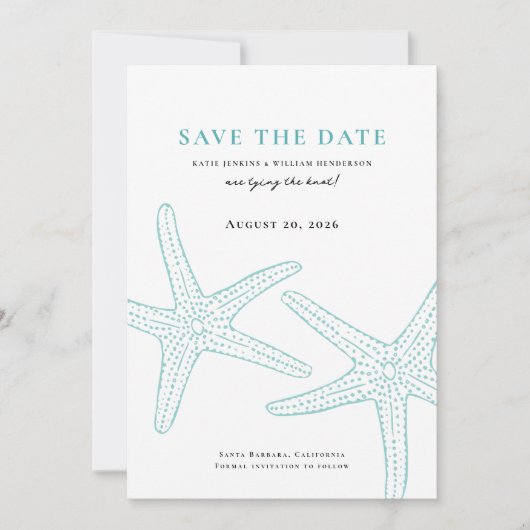 Niedliche Starfish Save the Date-Karte Save The Date (Vorderseite)